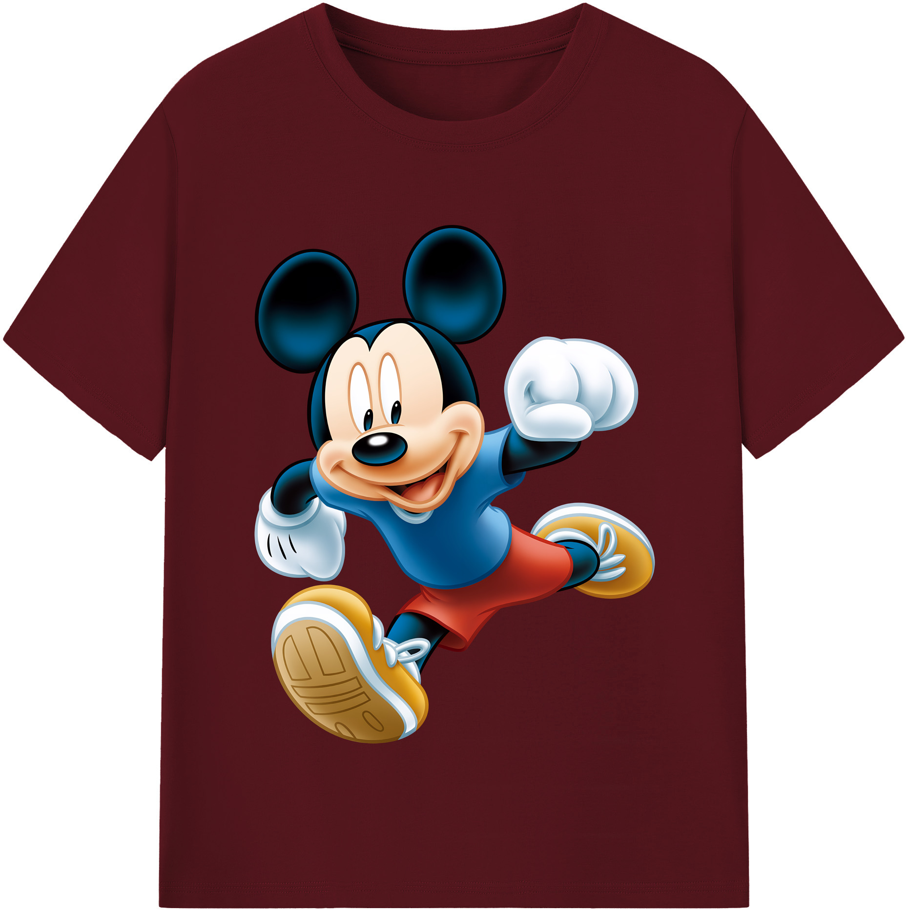 （画像用） ミッキーマウス Mickey Mouse 綿100％半袖Tシャツ（フロントプリント）